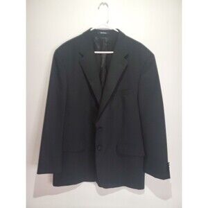 Chaps By Ralph Lauren Men's 100% Pure Wool Suit Jacket, Black, 46T